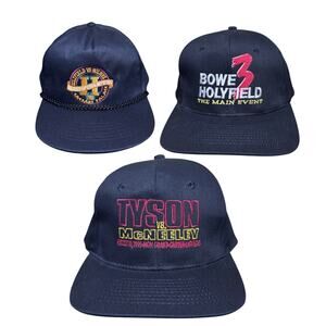 Mike Tyson V McNeeley / Bowe HOLYFIELD / Holmes Vintage 90s Boxing Hat Bundle